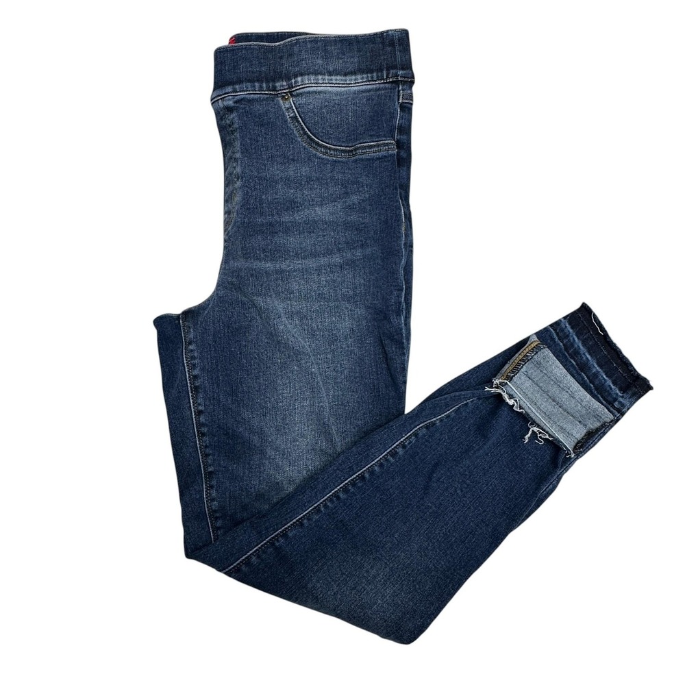 Spanx Jegging Jeans Womens Large Blue Medium Wash Pull On Stretch Shaping Denim